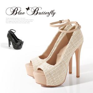 一部予約 ブルーバタフライ | 前厚 プラットフォーム 16cmヒール
