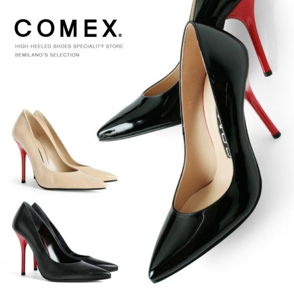 パンプス COMEX ハイヒール ポインテッドトゥ ピンヒール コメックス 5640