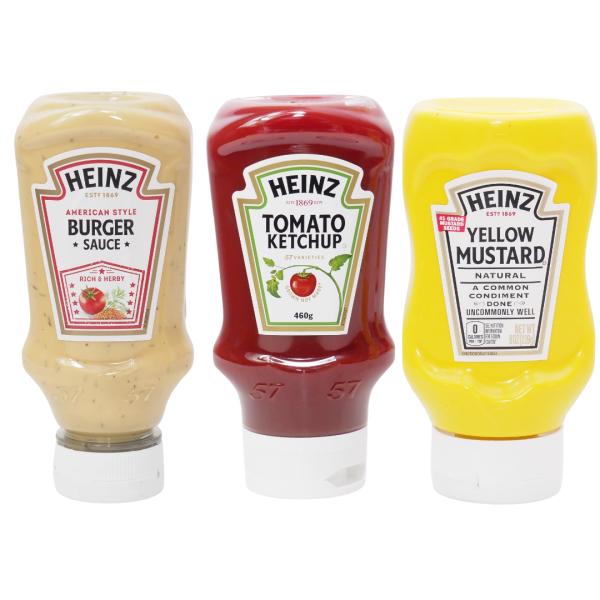 ハインツ HEINZ トマトケチャップ イエローマスタード バーガーソース 3種セット