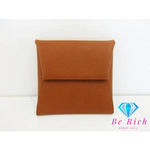 エルメス HERMES バスティア コインケース 小銭入れ X 刻印 ゴールド 茶 ブラウン エプソ...