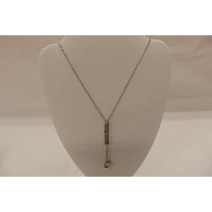 美品 クリスチャンディオール Christian Dior ラインストーン ネックレス シルバー ジ...