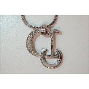 クリスチャンディオール Christian Dior CD ロゴ ネックレス ペンダント シルバー ...