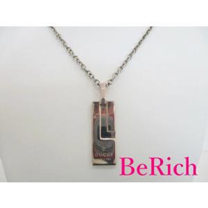 グッチ GUCCI ロゴ プレート タグ ネックレス ペンダント 145170 シルバー SV Ag...