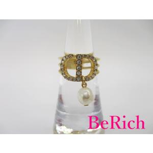 クリスチャン ディオール Christian Dior レジンパール 付 フェイク リング ゴールド...