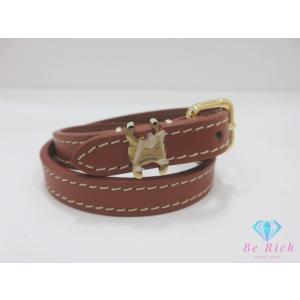 セリーヌ CELINE トリオンフ ダブルブレスレット 460SF3BCF ゴールド タン 茶 メッ...