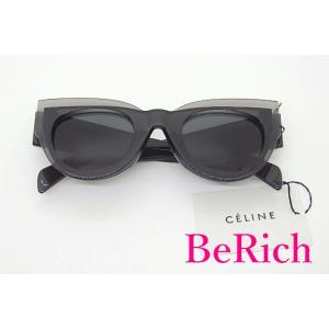 美品 セリーヌ CELINE ペトラ サングラス CL41447/S ブラック スモーク ロゴ フォ...