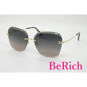 美品 Cartier パンテール ドゥ カルティエ サングラス CT0147 S ゴールド ブラウン...