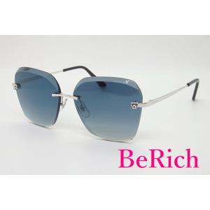 美品 Cartier パンテール ドゥ カルティエ サングラス CT0147 S シルバー ブルー ...