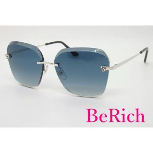 美品 Cartier パンテール ドゥ カルティエ サングラス CT0147 S シルバー ブルー ...