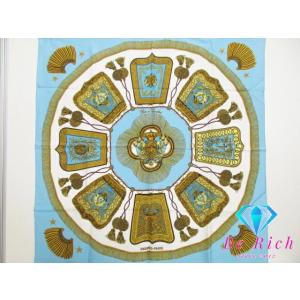 エルメス HERMES カレ 90 スカーフ Poste et Cavalerie サーベル飾袋 ブ...