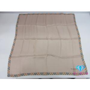 美品 バーバリー BURBERRY スカーフ ベージュ チェック柄 シルク 絹 ロゴ シルク 絹 ス...