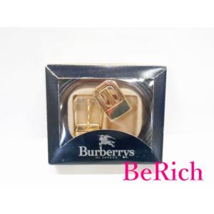 バーバリー ベルト ゴールド 黒 ブラック メッキ レザー BURBERRY 【中古】bh1426