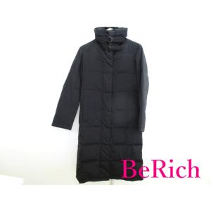 バーバリー ロング ダウン コート コットン フェザー ポリエステル 黒 ブラック レディース 服 ...