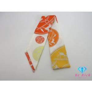 美品 エルメス HERMES ツイリー スカーフ EX LIBRIS エクスリブリスの紙吹雪 シルク...