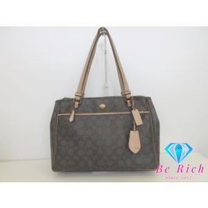 コーチ COACH 2way トートバッグ F32838 ショルダーなし PVC レザー ブラウン ...