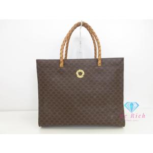 セリーヌ CELINE トートバッグ ハンドバッグ F/05 マカダム ブラウン 茶 ロゴ ブラゾン...