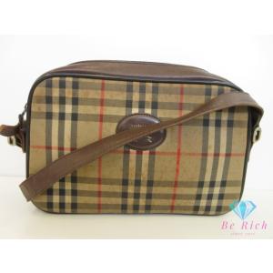 バーバリー BURBERRY ショルダーバッグ ノバ チェック ブラウン ベージュ PVC レザー ...