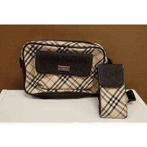 バーバリー ウエストポーチ 携帯ポーチ付 チェック柄 キャンバス BURBERRY 【中古】 bk1...