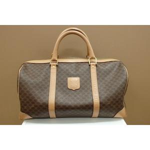セリーヌ CELINE ボストンバッグ マカダム ブラウン レザー トラベルバッグ 【中古】 bk1...