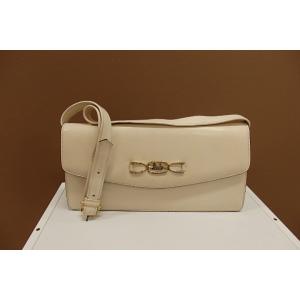 セリーヌ CELINE ショルダーバッグ レザー クリーム色 【中古】 bk1430