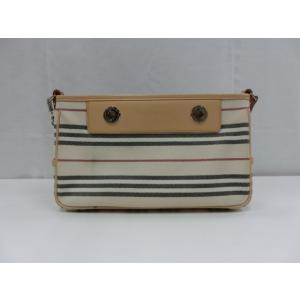 バーバリー ショルダーバッグ ノバチェック柄 レザー ベージュ BURBERRY 【中古】bk158...