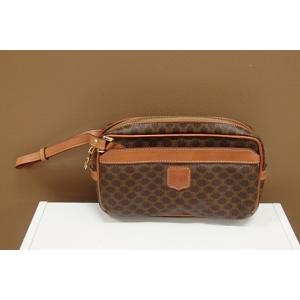 セリーヌ セカンドバッグ マカダム柄 クラッチバッグ リストレット ポーチ PVC CELINE 【...