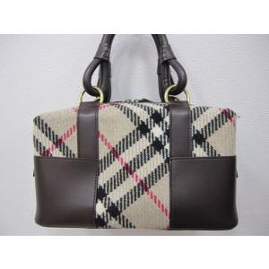 バーバリー ボストンバッグ チェック柄 ハンドバッグ ベージュ BURBERRY 【中古】 bk18...