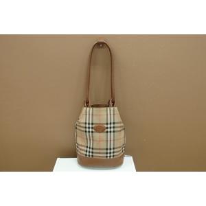 バーバリー ワンショルダーバッグ チェック柄 PVC/レザー 巾着 BURBERRY 【中古】 bk...