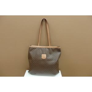 セリーヌ CELINE ショルダーバッグ トートバッグ PVC/レザー マカダム 茶色 【中古】 b...