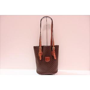セリーヌ CELINE トートバッグ MC97 マカダム ブラウン 茶 PVC レザー ロゴ バケツ...