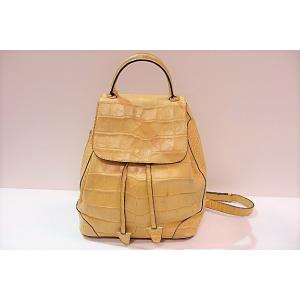 セリーヌ CELINE バックパック リュック MC 1349 クロコ 型押し レザー イエロー 黄...