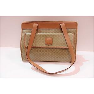 セリーヌ CELINE トートバッグ ショルダーバッグ マカダム ベージュ ブラウン 茶 PVC レ...