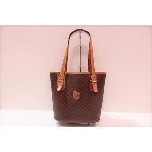 セリーヌ CELINE トートバッグ ショルダーバッグ M94 マカダム ブラウン 茶 PVC レザ...