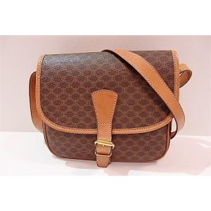 セリーヌ CELINE ショルダーバッグ ポシェット M92 マカダム 茶 ブラウン PVC レザー...