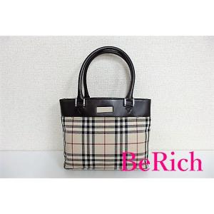 バーバリー BURBERRY ハンドバッグ トートバッグ チェック キャンバス レザー ロゴ ショル...