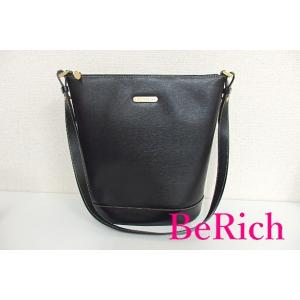 バーバリー ショルダーバッグ 黒 ブラック レザー チェック BURBERRY 【中古】bk6085
