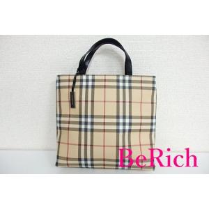 バーバリー ロンドン BURBERRY LONDON トートバッグ ハンドバッグ ベージュ チェック...