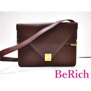 カルティエ Cartier ダブル フラップ ショルダーバッグ マスト ボルドー 【中古】 bk64...