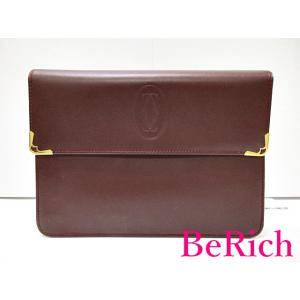 カルティエ Cartier クラッチバッグ L1000061 マスト ライン ボルドー ロゴ セカン...
