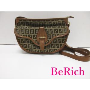 フェンディ FENDI ショルダーバッグ 8BT088 ズッカ ロゴ ブラウン 茶 キャンバス レザ...