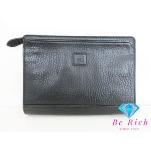バーバリー BURBERRY クラッチバッグ セカンドバッグ 黒 ブラック レザー【中古】 bk84...