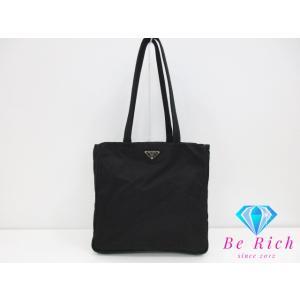 PRADA 美品 プラダ テスート 三角ロゴプレート ブラック 黒