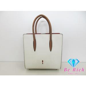 クリスチャン ルブタン CHRISTIAN LOUBOUTIN パロマ スモール ハンド バッグ ショルダーなし アイボリー 赤 【中古】【送料無料】bk8783