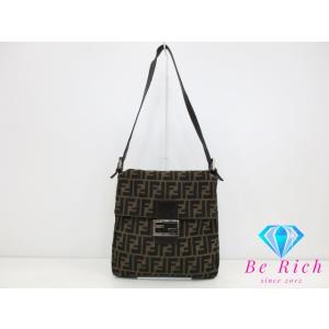フェンディ FENDI ショルダーバッグ ズッカ ブラウン 茶 キャンバス レザー ワンショルダー ...