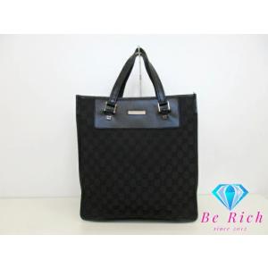 グッチ GUCCI GG トートバッグ ハンドバッグ 019.0346 キャンバス レザー 黒 ブラ...