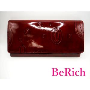 カルティエ Cartier 長財布 ハッピーバースデー L3000722 ボルドー パテント レザー...
