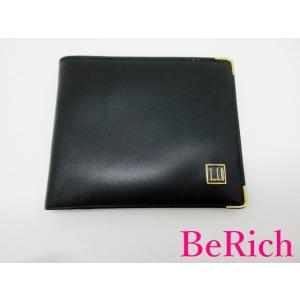 ダンヒル dunhill メンズ 二つ折り財布 札入れ ブラック 黒 レザー ロゴ 小銭入れ なし ...