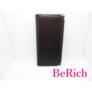美品 カルティエ Cartier メンズ 長財布 Ｌ3000168 マスト ライン ボルドー レザー...