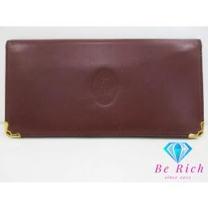 カルティエ Cartier メンズ 長財布 札入れ マスト ライン ボルドー レザー ロゴ 小銭入れ...