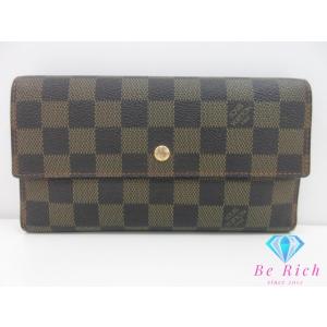 ルイ ヴィトン LOUIS VUITTON 三つ折り 長財布 ダミエ ポルト トレゾール インターナ...